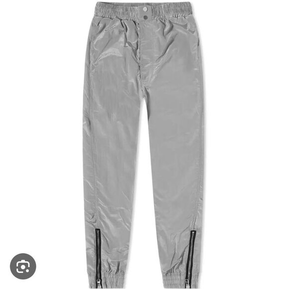 Cole Buxton Nylon Track Pants Silver Metallic Size Large - Picture 2 of 9